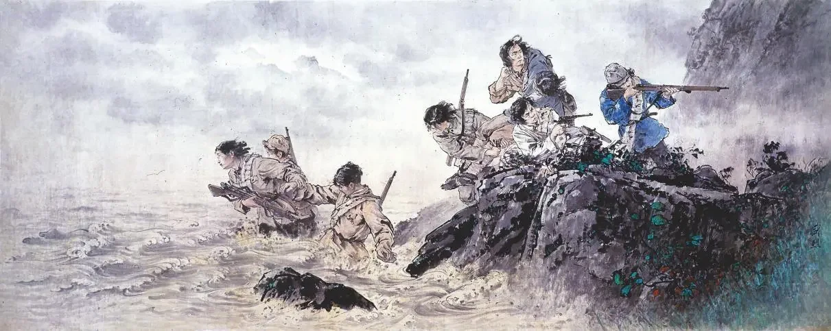 《八女投江》作品高清图