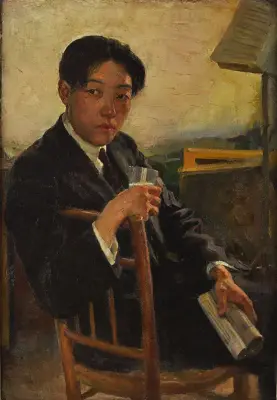 《自画像》徐悲鸿