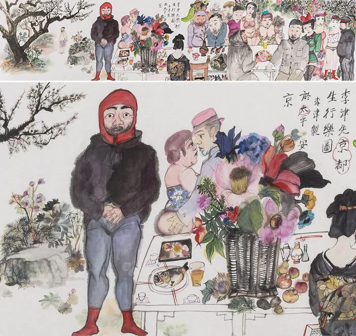 《李津先生京都行乐图》作品高清图